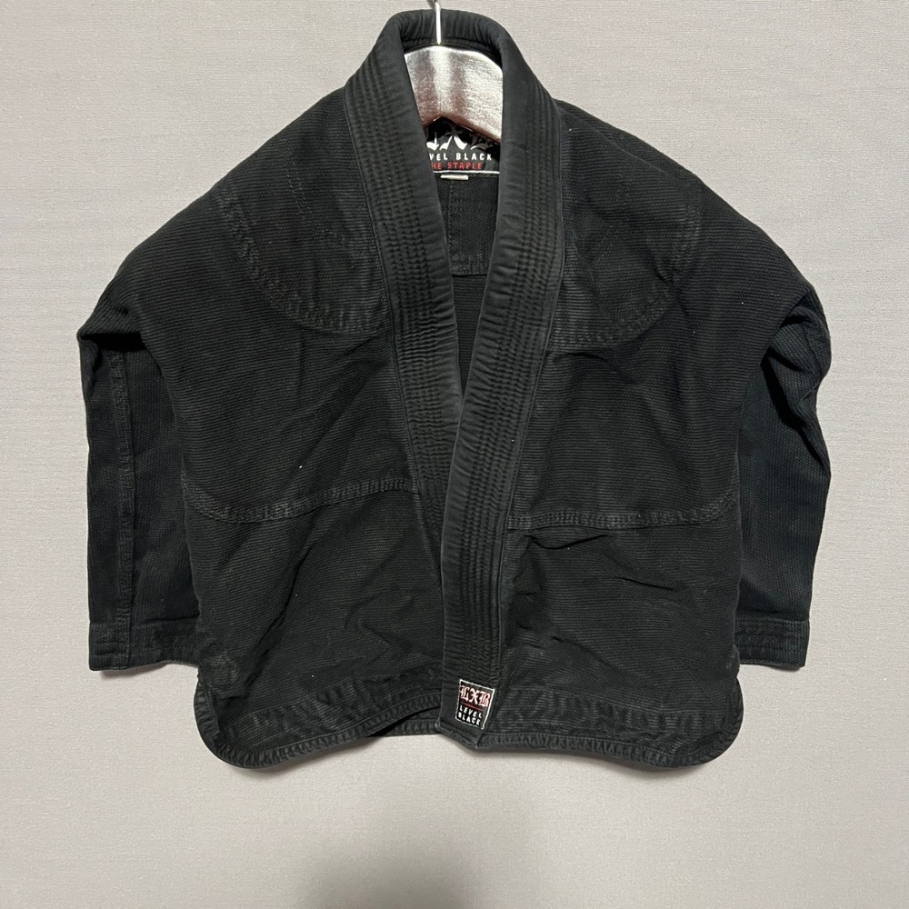Level Black The Staple BJJ Gi Jacket Kids Size M2 Black Pearl Weave Jiu Jitsu